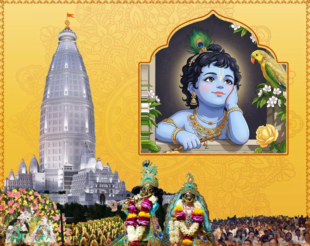 Sri Krishna Janmashtami celebrations at Vrindavan Chandrodaya Mandir