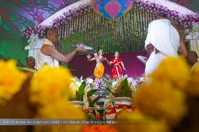 The vibrant celebrations of Sri Krishna Janmashtami at Vrindavan Chandrodaya Mandir
